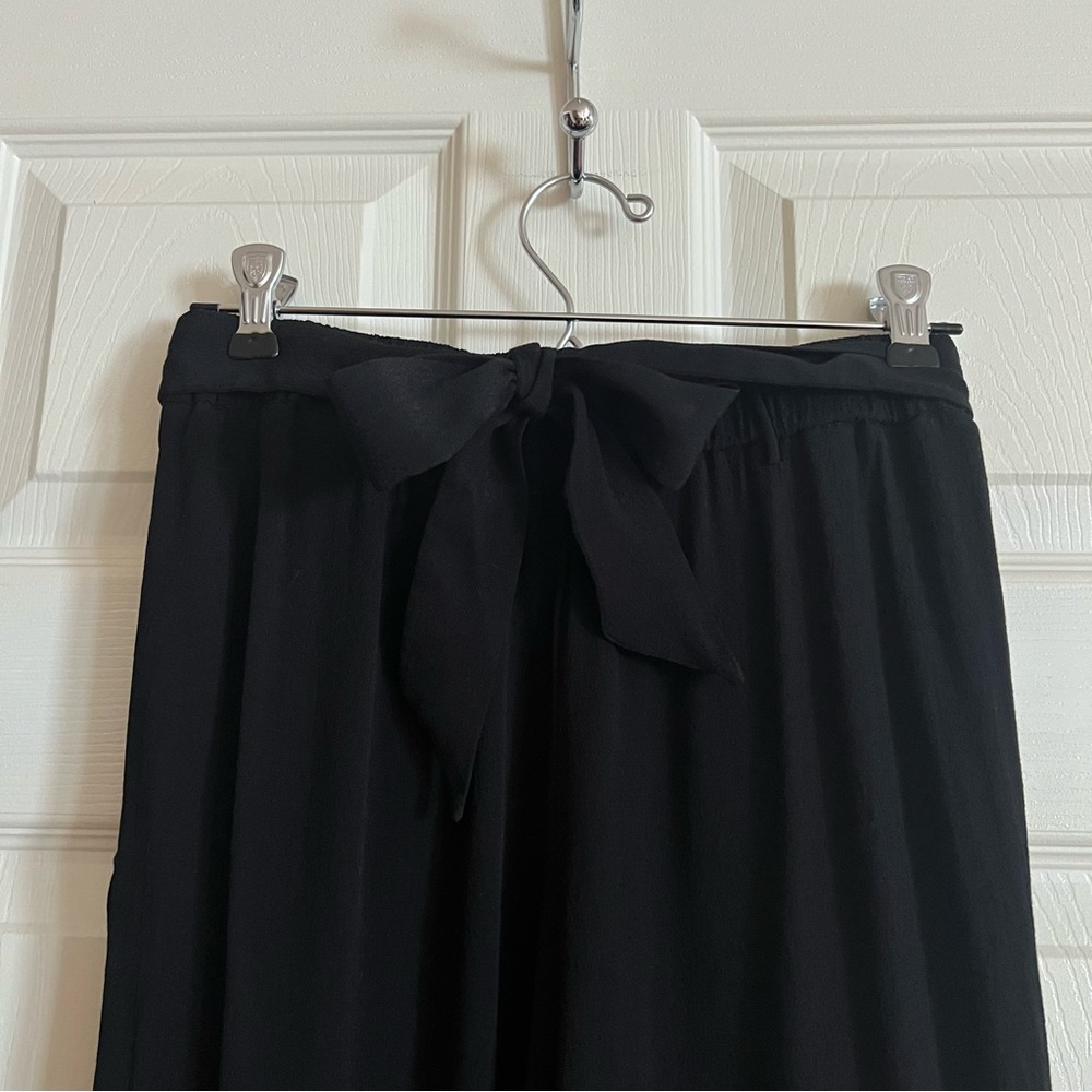 Aritzia Wilfred Faun Pant Long Black Crepe Flowy Trousers - Size XS - Picture 9 of 13